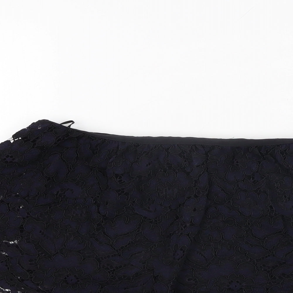 Zara Womens Black Floral Viscose Cropped T-Shirt Size S Off the Shoulder