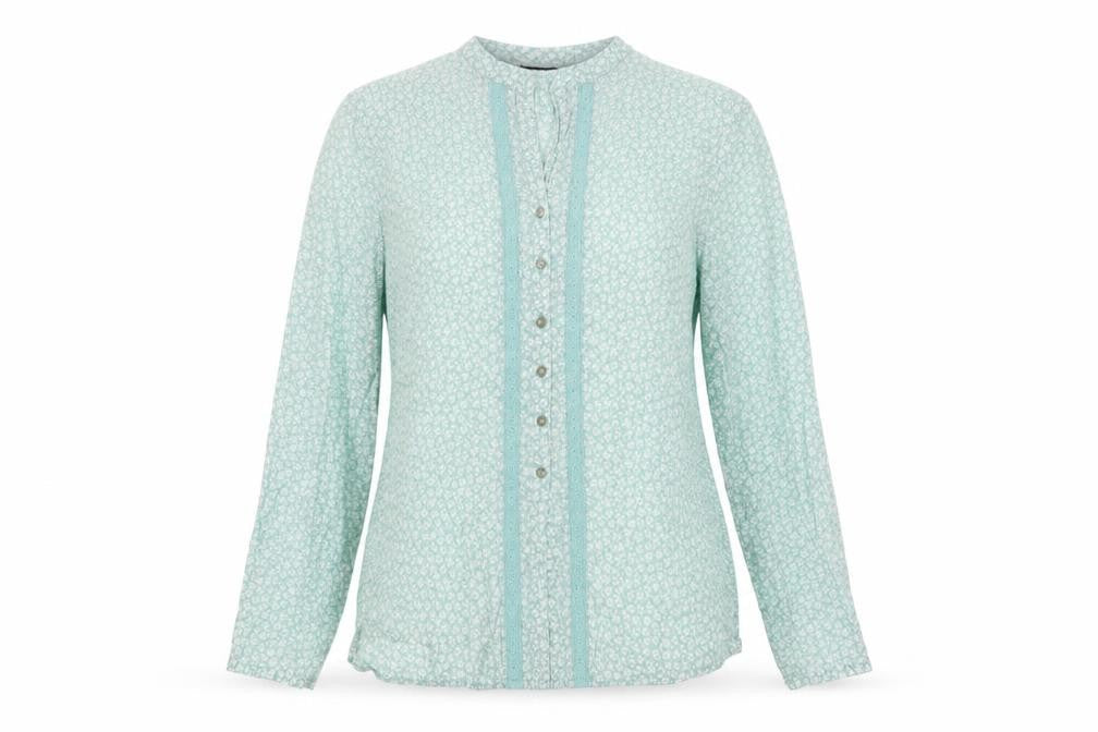 Gap Womens Green Floral Cotton Basic Button-Up Size M Round Neck