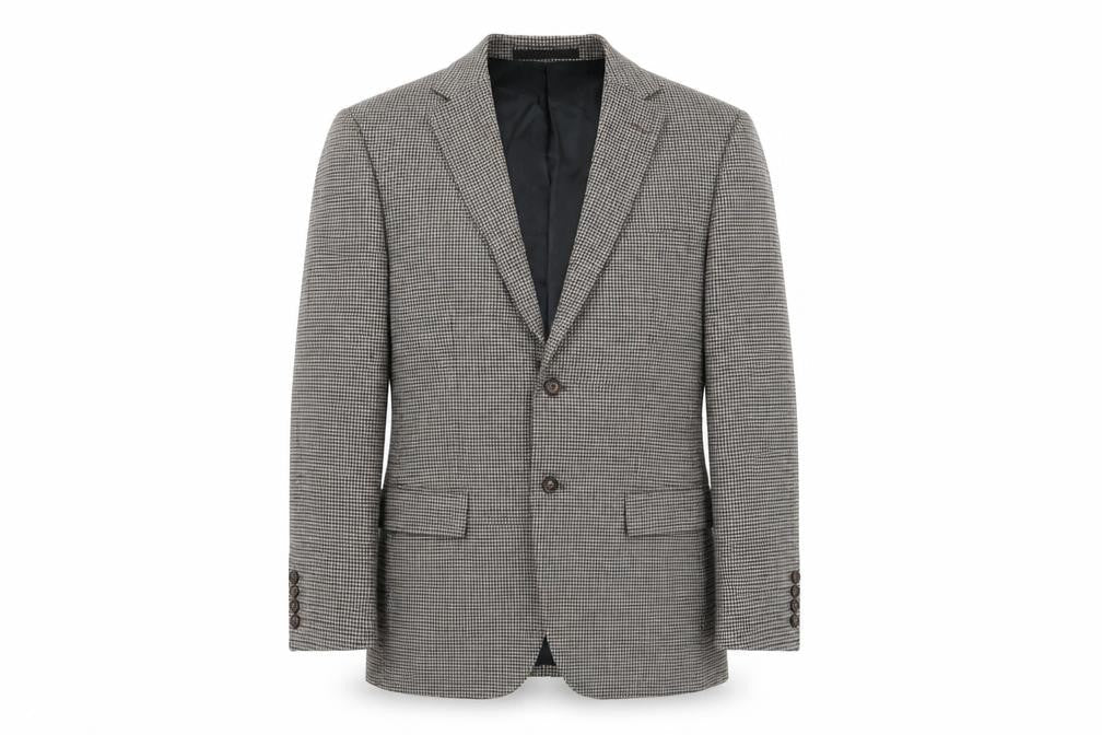 Marks & Spencer Mens Grey Houndstooth Wool Jacket Suit Jacket Size 40 Regular