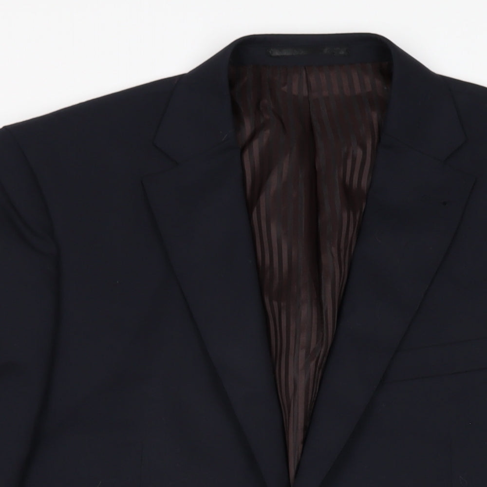 Greenwoods Mens Blue Wool Jacket Suit Jacket Size 38 Regular