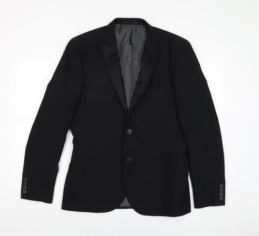NEXT Mens Black Wool Jacket Suit Jacket Size 40 Regular