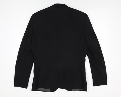 Next Mens Black Wool Jacket Suit Jacket Size 40 Regular