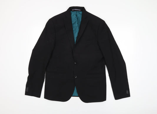 Marks and Spencer Mens Black Viscose Jacket Suit Jacket Size 40 Regular