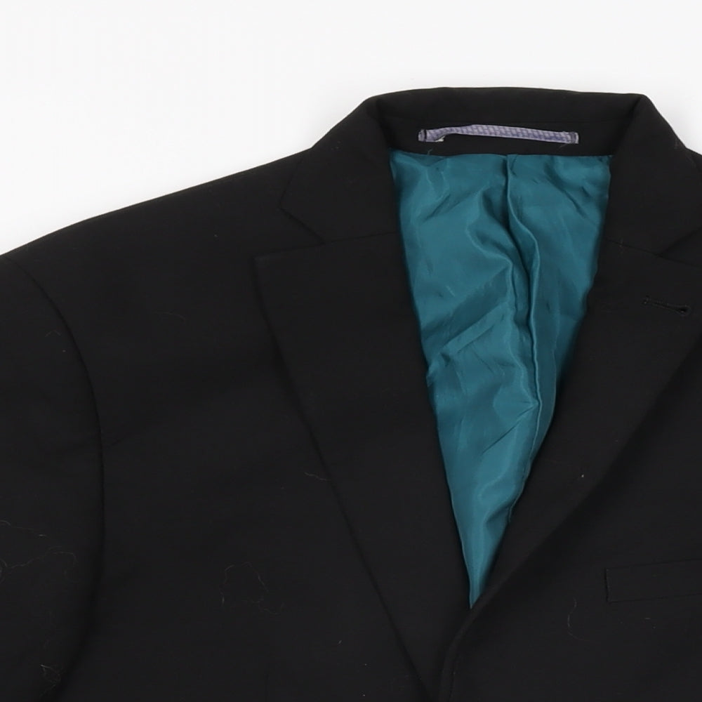 Marks and Spencer Mens Black Viscose Jacket Suit Jacket Size 40 Regular