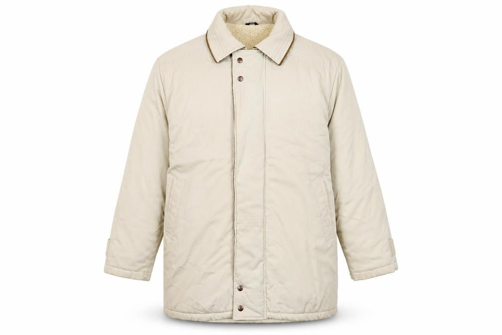 St Michael Mens Beige Overcoat Coat Size 44 Zip