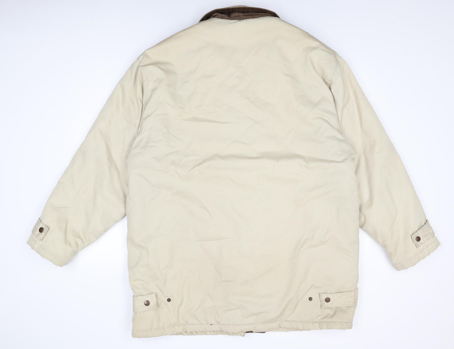 St Michael Mens Beige Overcoat Coat Size 44 Zip
