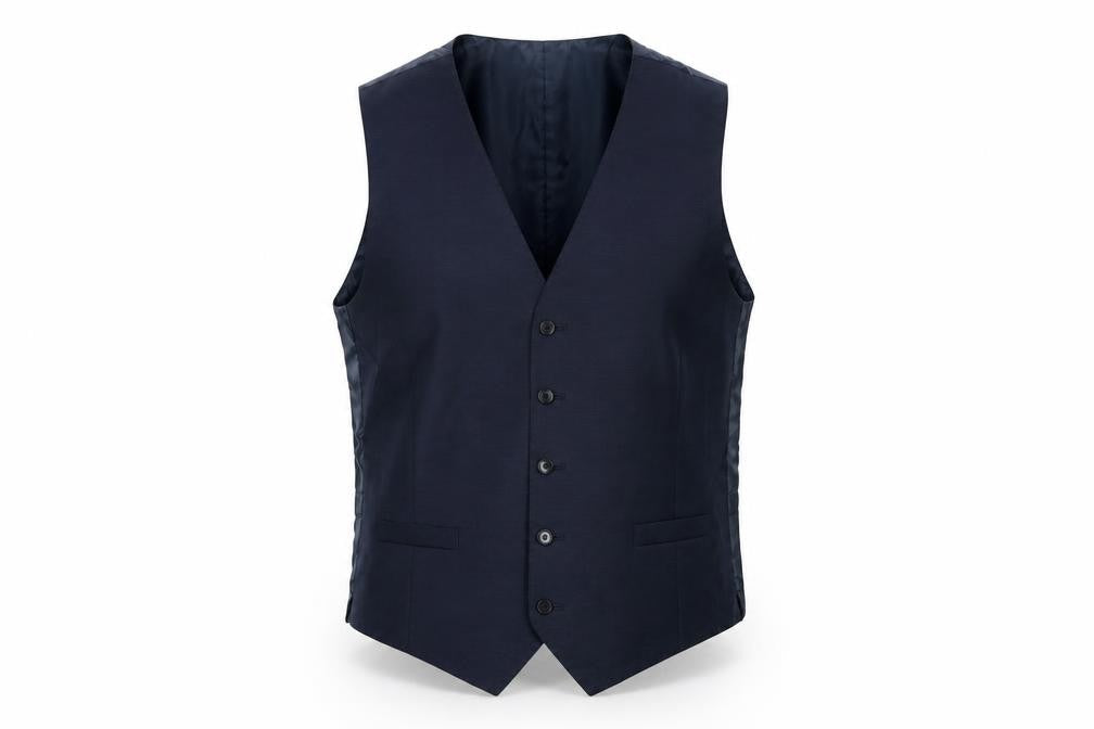 Marks & Spencer Mens Blue Wool Jacket Suit Waistcoat Size 44 Regular