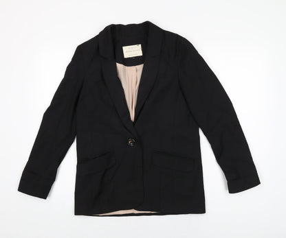 River Island Womens Black Jacket Blazer Size 6 Button