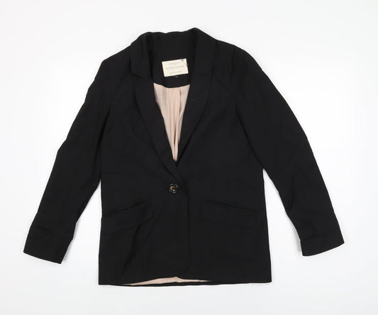 River Island Womens Black Jacket Blazer Size 6 Button