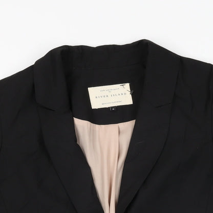 River Island Womens Black Jacket Blazer Size 6 Button
