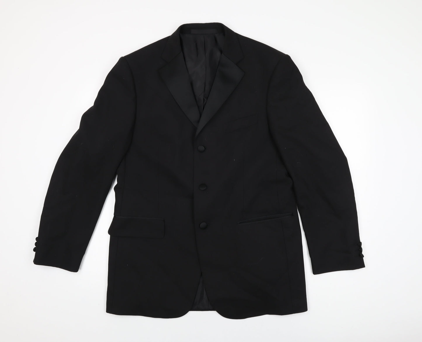 Marks and Spencer Mens Black Wool Jacket Suit Jacket Size 40 Regular