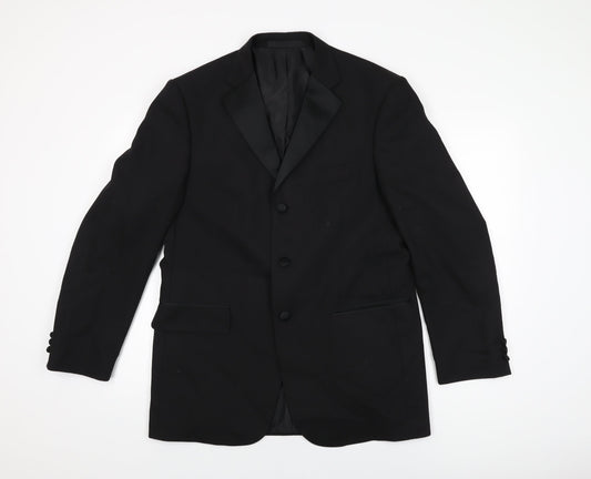 Marks and Spencer Mens Black Wool Jacket Suit Jacket Size 40 Regular