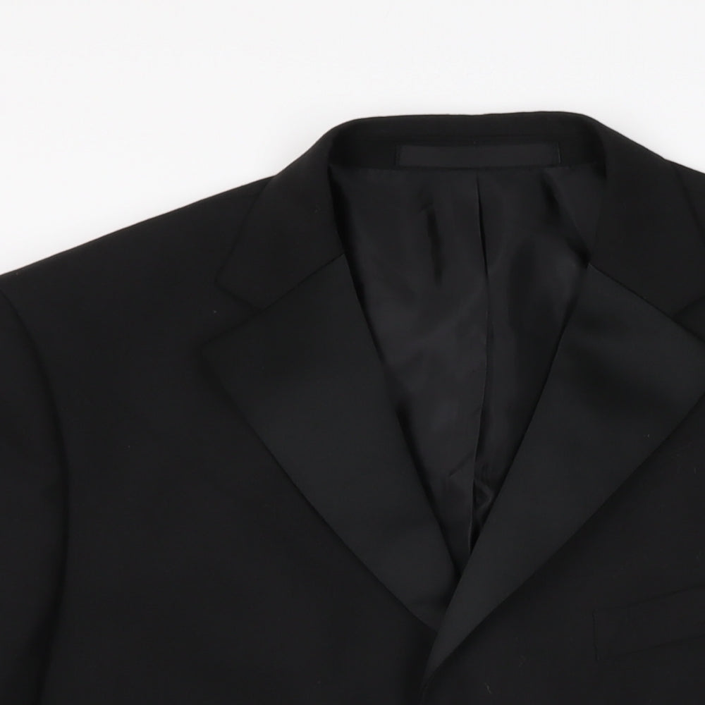 Marks and Spencer Mens Black Wool Jacket Suit Jacket Size 40 Regular