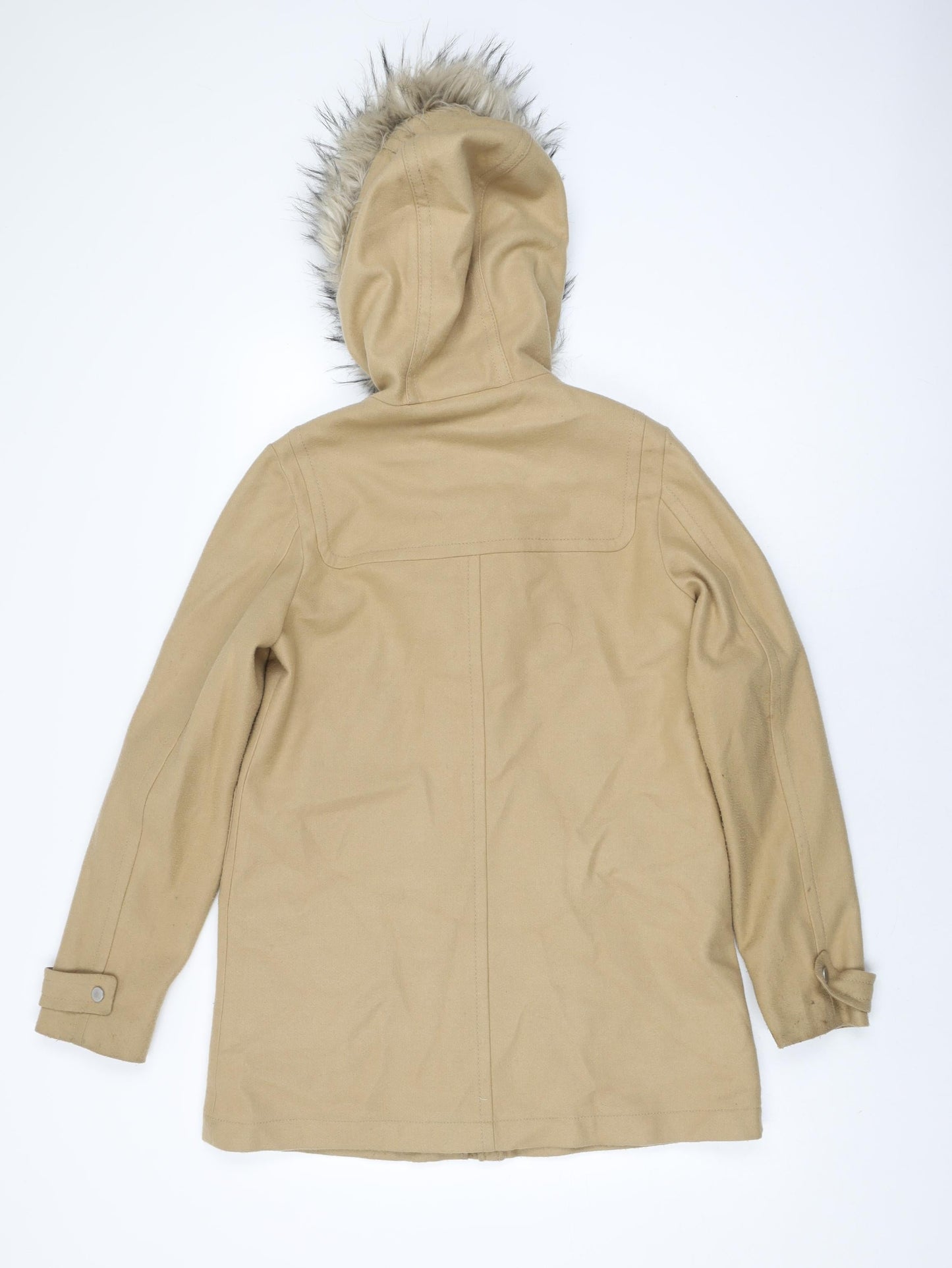 NEXT Womens Beige Overcoat Coat Size 8 Zip