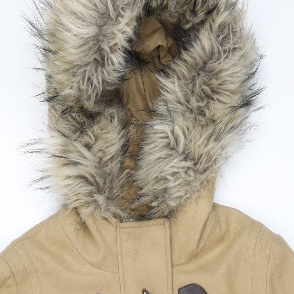 NEXT Womens Beige Overcoat Coat Size 8 Zip