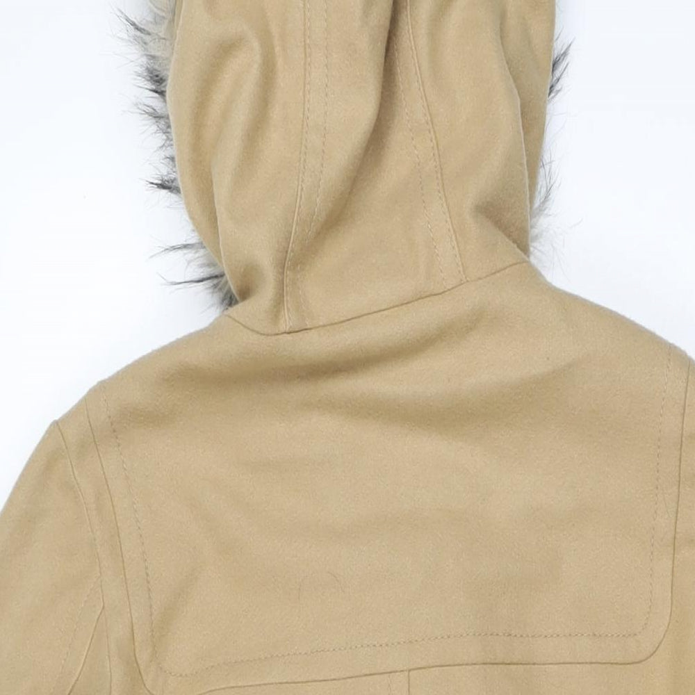 NEXT Womens Beige Overcoat Coat Size 8 Zip