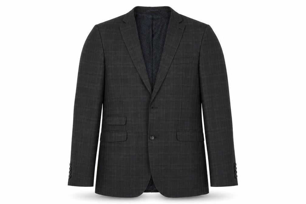 NEXT Mens Grey Geometric Polyester Jacket Suit Jacket Size 40 Regular