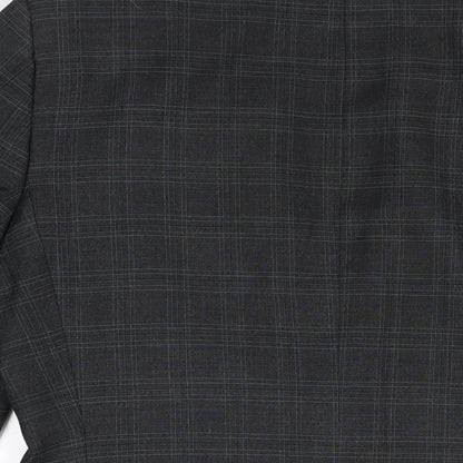 Next Mens Grey Geometric Polyester Jacket Suit Jacket Size 40 Regular