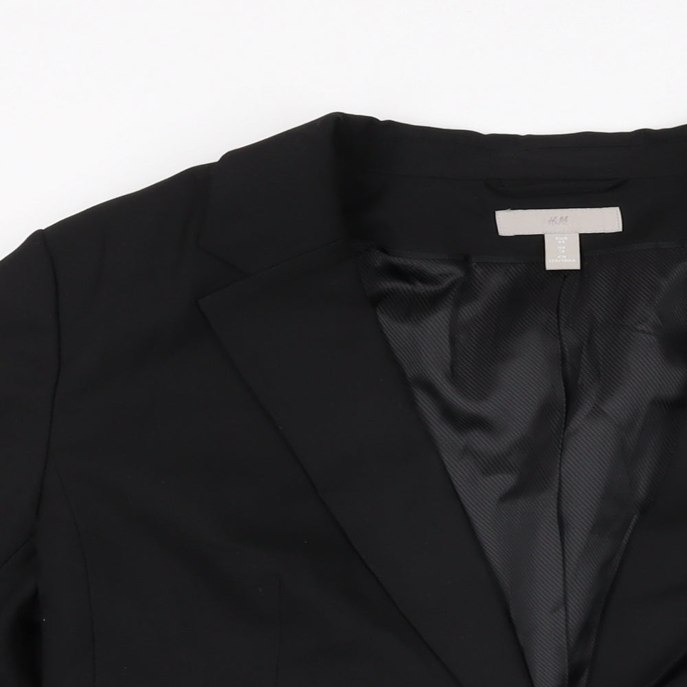 H&M Womens Black Jacket Blazer Size 16 Button