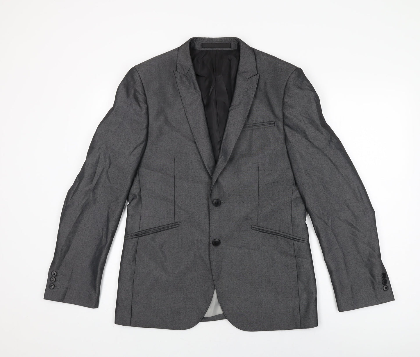 Marks and Spencer Mens Grey Polyester Jacket Suit Jacket Size 38 Regular