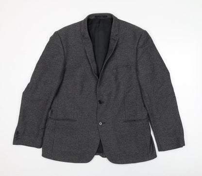 Additional front view of Red Herring men’s grey wool jacket suit jacket, size 44, regular