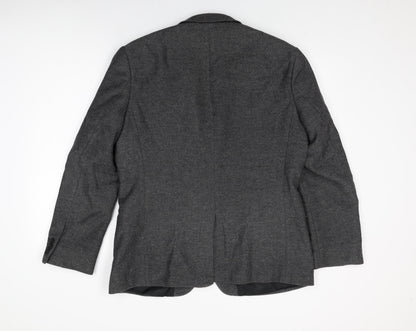 Back view of Red Herring men’s grey wool jacket suit jacket, size 44, regular
