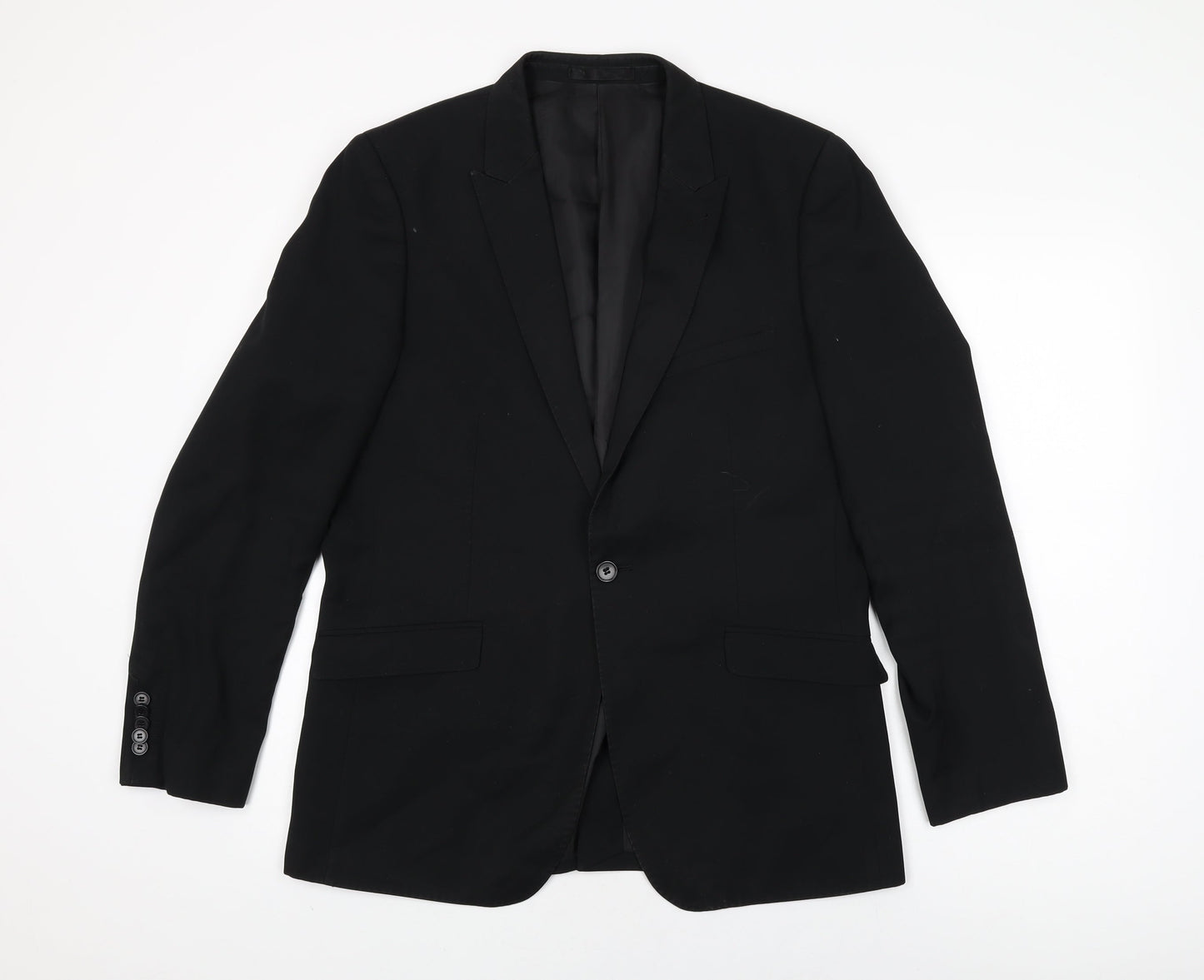 One Six Five Mens Black Polyester Jacket Suit Jacket Size 40 Regular