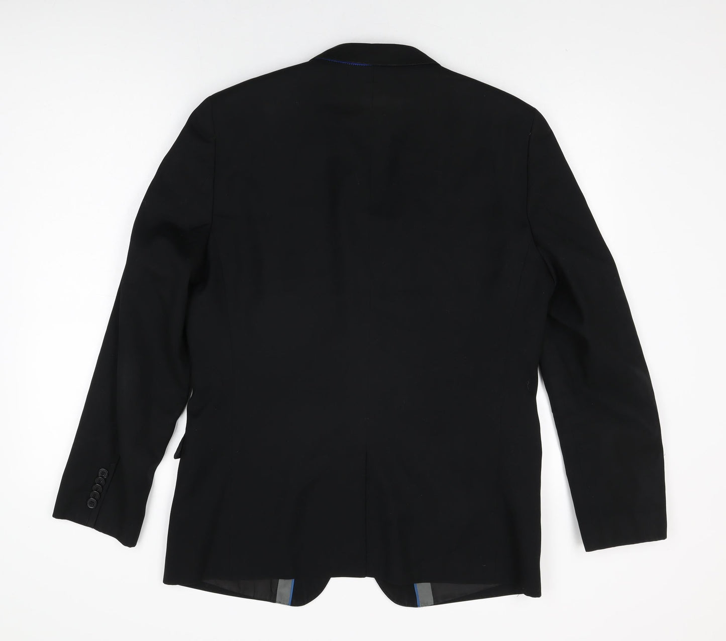 One Six Five Mens Black Polyester Jacket Suit Jacket Size 40 Regular