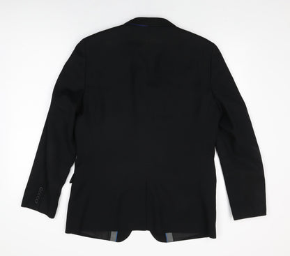 ONESIX5IVE Mens Black Polyester Jacket Suit Jacket Size 40 Regular