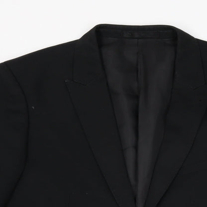 ONESIX5IVE Mens Black Polyester Jacket Suit Jacket Size 40 Regular