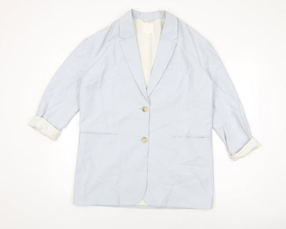 H&M Womens Blue Jacket Blazer Size XS Button