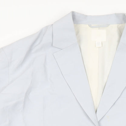 H&M Womens Blue Jacket Blazer Size XS Button
