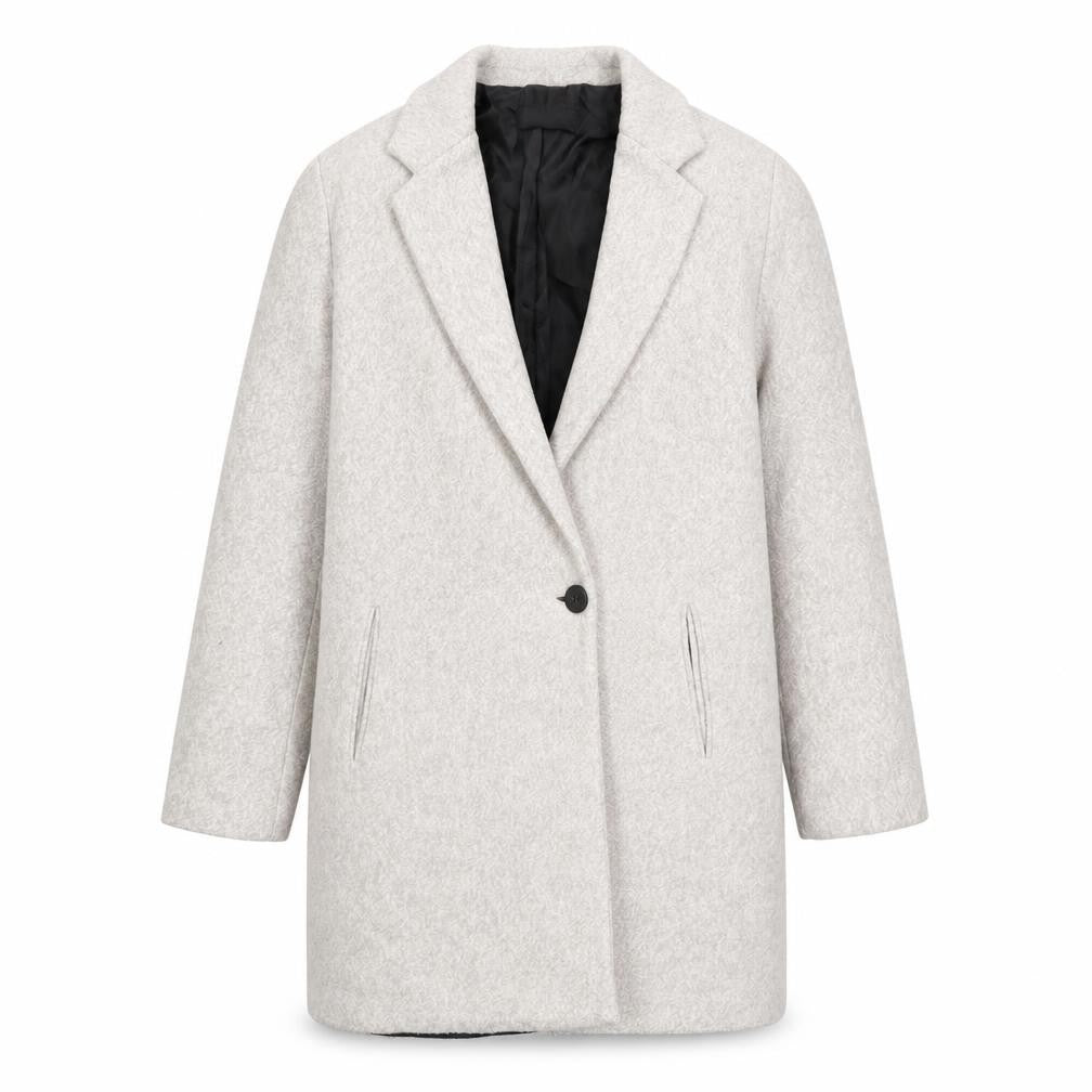 Zara Womens Grey Overcoat Coat Size L Button