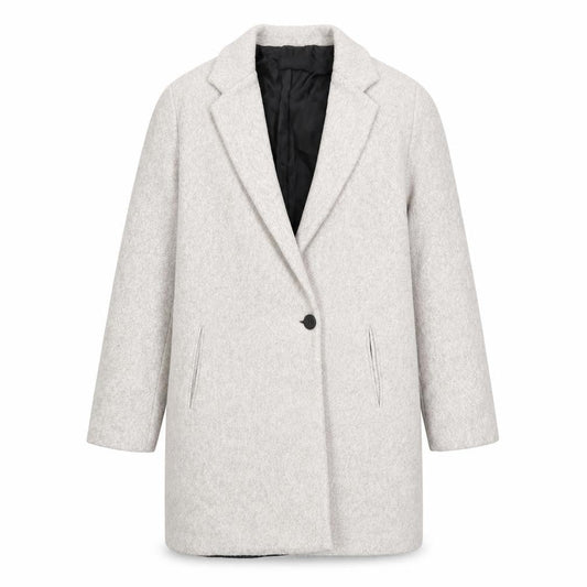 Zara Womens Grey Overcoat Coat Size L Button