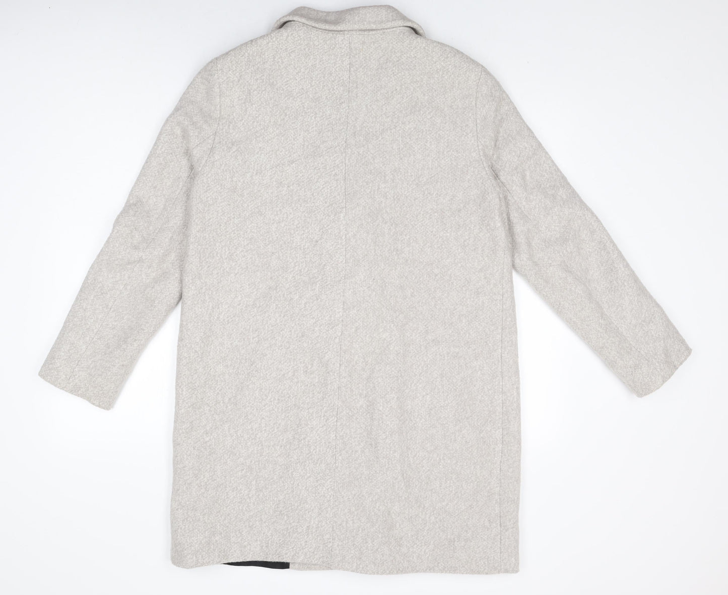 Zara Womens Grey Overcoat Coat Size L Button