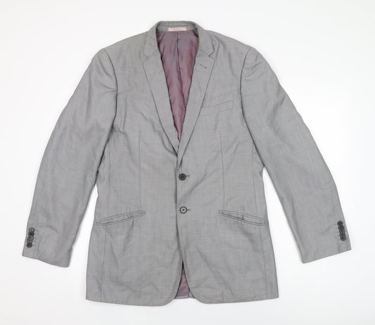 Butler & Webb Mens Grey Polyester Jacket Suit Jacket Size 40 Regular