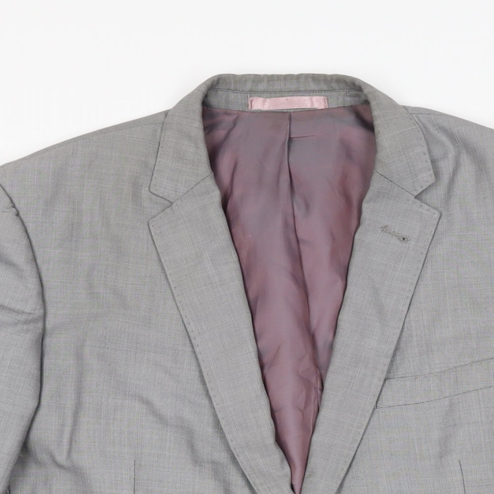 Butler & Webb Mens Grey Polyester Jacket Suit Jacket Size 40 Regular