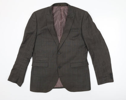 Next Mens Grey Polyester Jacket Suit Jacket Size 40 Regular