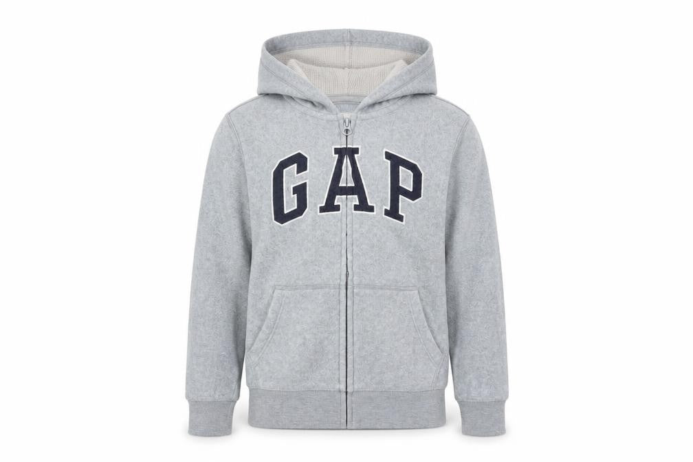 Gap Boys Grey Polyester Full Zip Hoodie Size S Zip