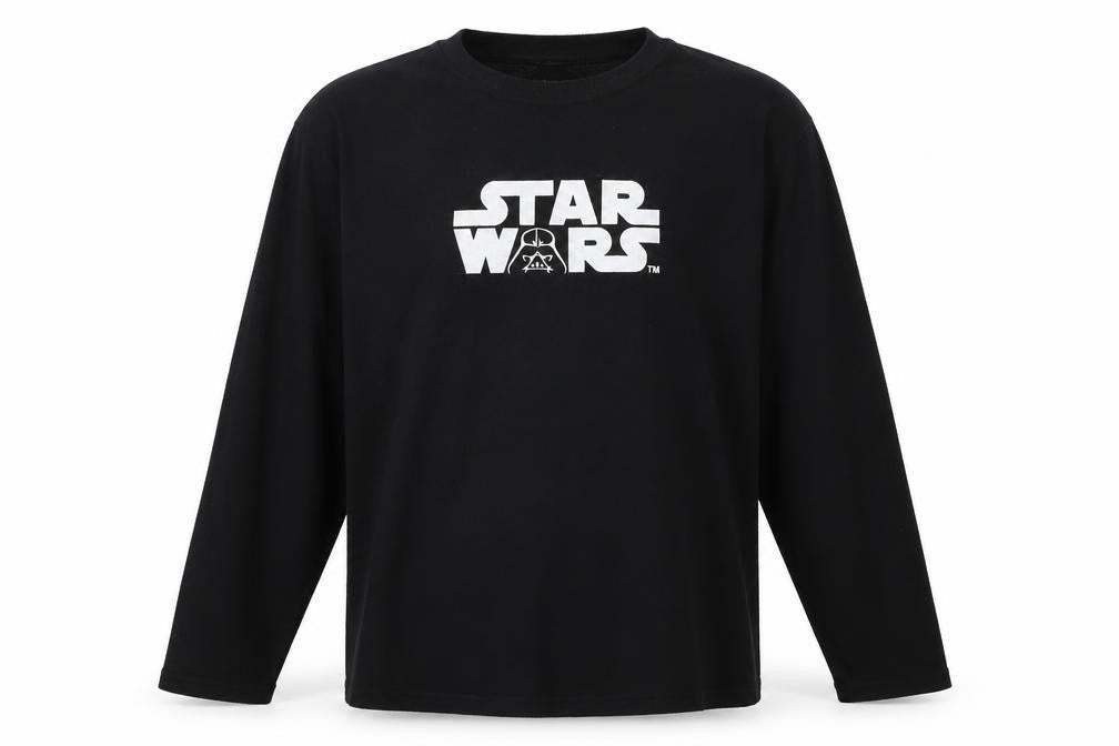 Star Wars Mens Black Polyester T-Shirt Size L Round Neck