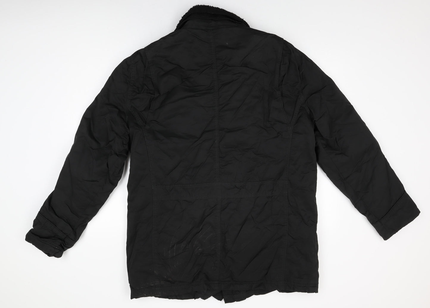 Rocha John Rocha Mens Black Overcoat Coat Size L Zip