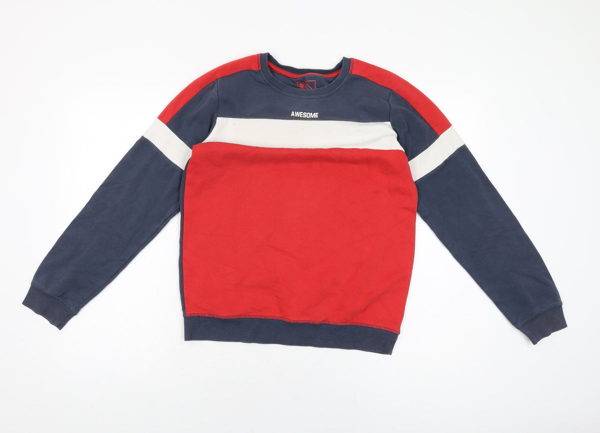 URBN-DEPT Boys Red Cotton Pullover Sweatshirt Size 13 Years Pullover