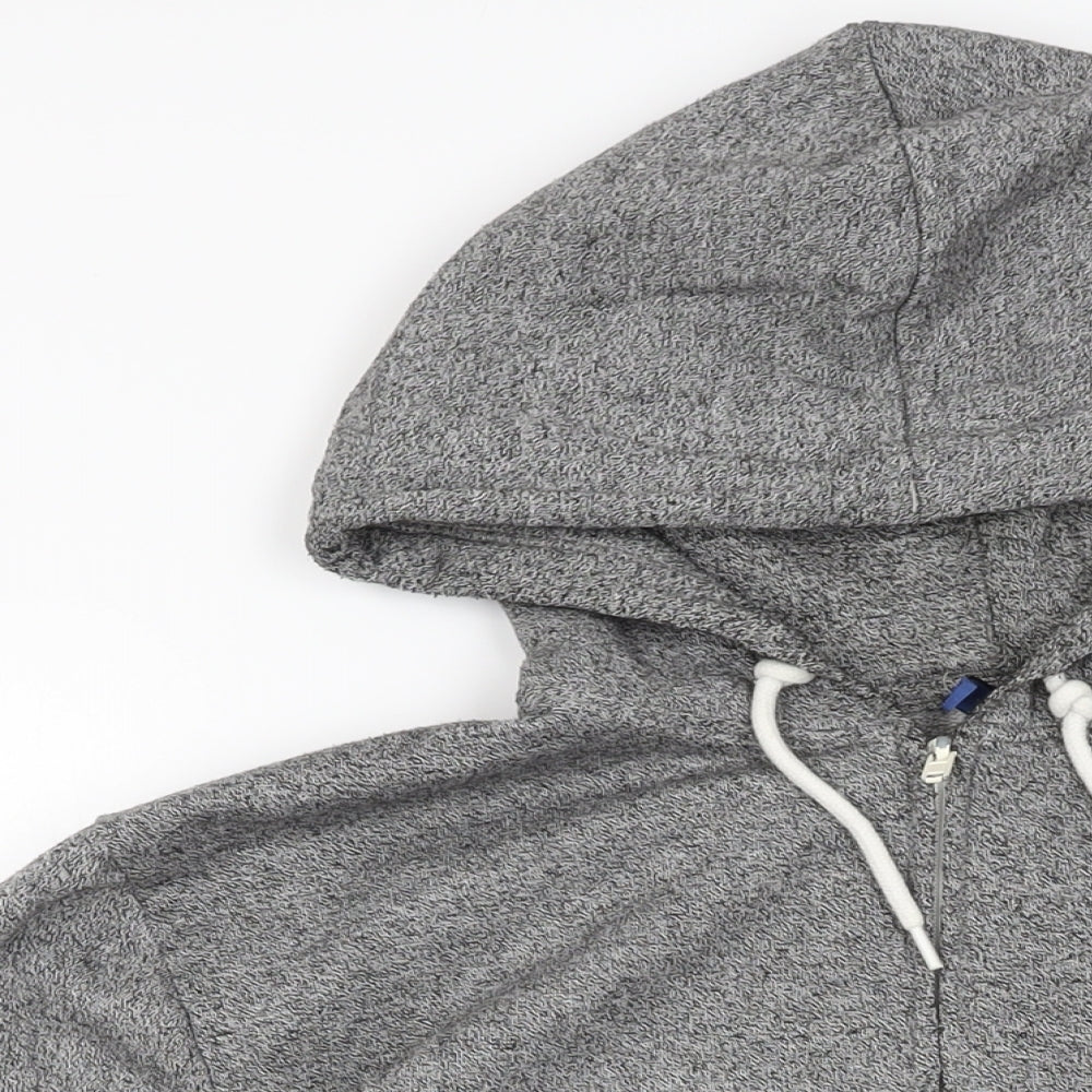 H&M Mens Grey Cotton Full Zip Hoodie Size M