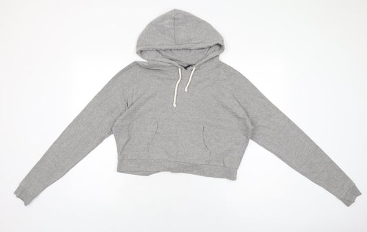 ASOS Womens Grey Cotton Pullover Hoodie Size 8 Pullover