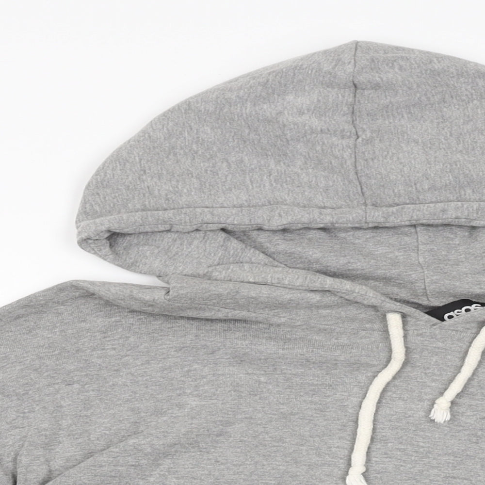 ASOS Womens Grey Cotton Pullover Hoodie Size 8 Pullover