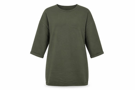 Dorothy Perkins Womens Green Cotton Jumper Dress Size 14 Crew Neck Pullover