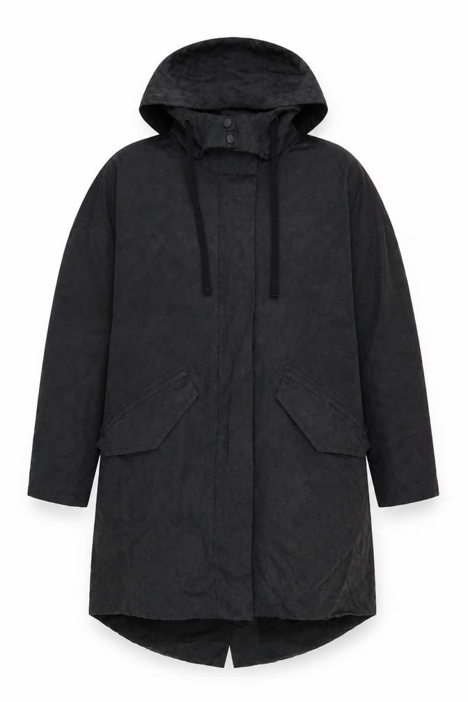 Kin Womens Black Rain Coat Coat Size 8 Zip