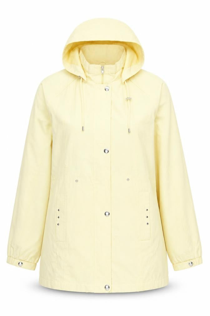 Bonmarché Womens Yellow Rain Coat Coat Size L Zip