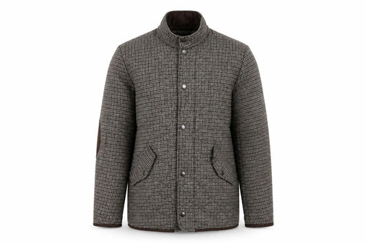 Sterling Mens Brown Plaid Quilted Coat Size S Zip
