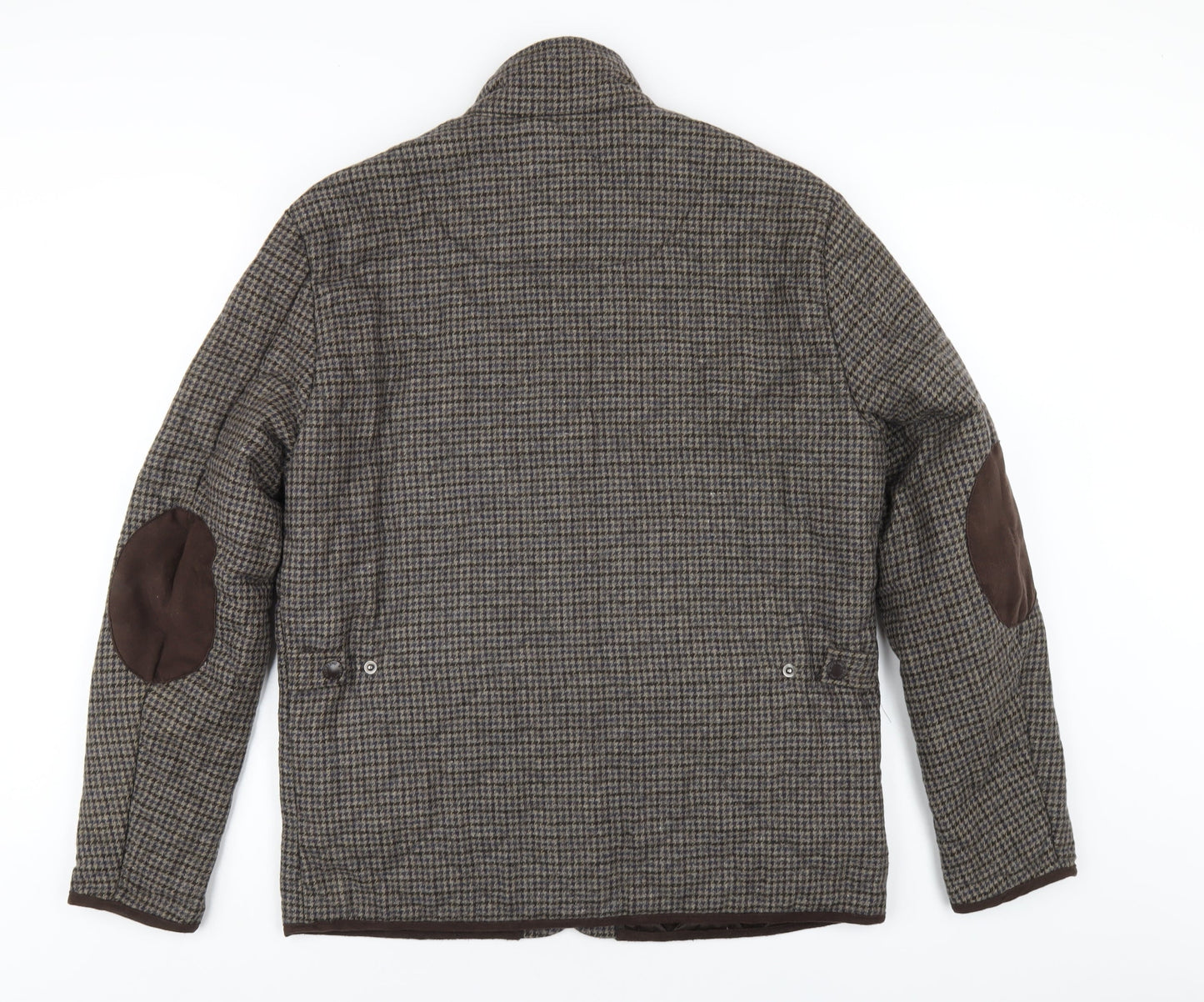 Sterling Mens Brown Plaid Quilted Coat Size S Zip